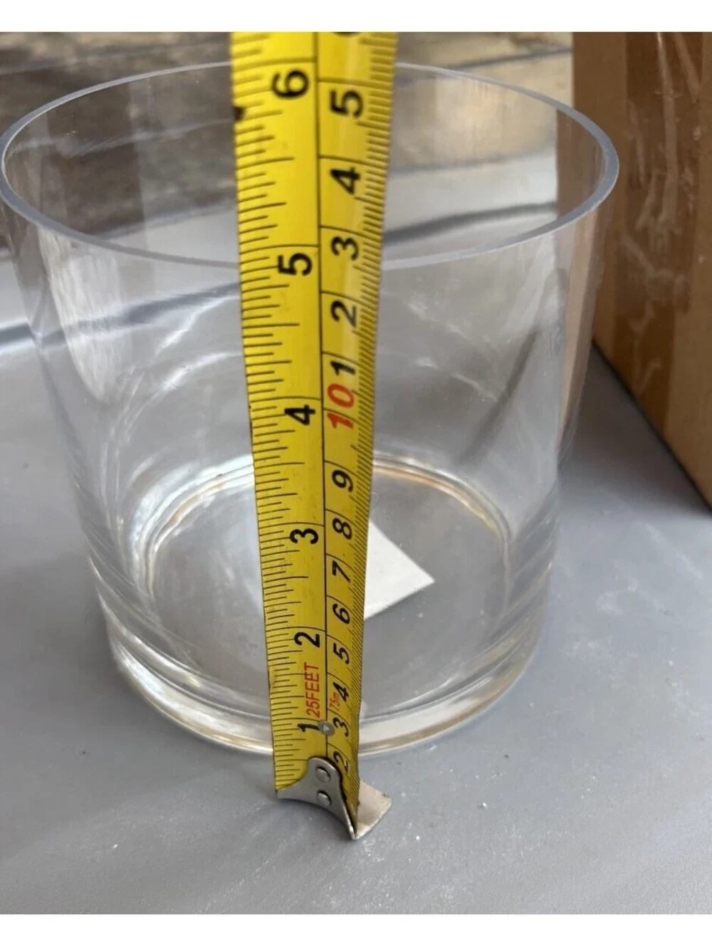 Clear Large Decorative Cylinder Glass Flower Vase Round Heavy 4.5